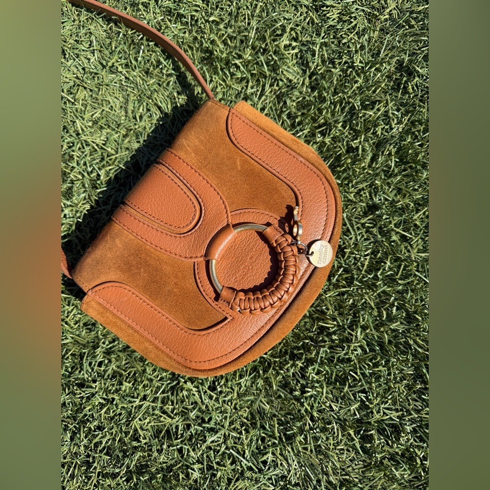 See By Chloe Small Brown Suede & Leather Crossbody Bag - Picture 2 of 13